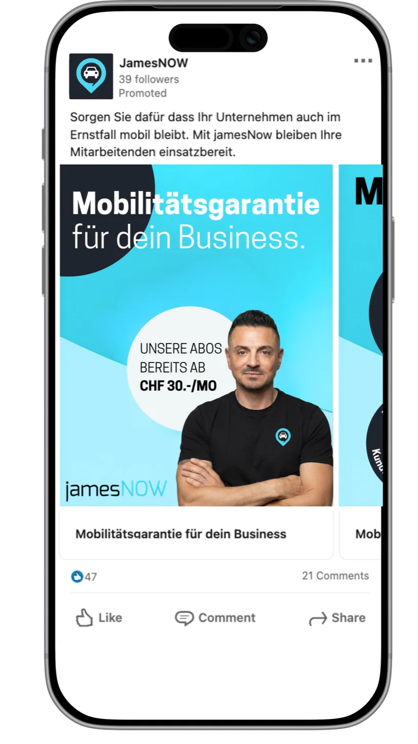 LinkedIn Karussell: Karussell-Anzeige — Mobile
